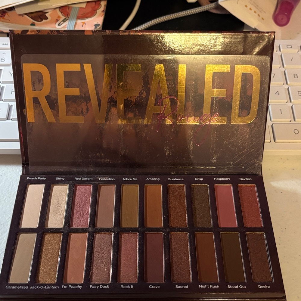 Coastal Scents Revealed Rouge Eyeshadow Palette - Peach, Brown, Gold, Red